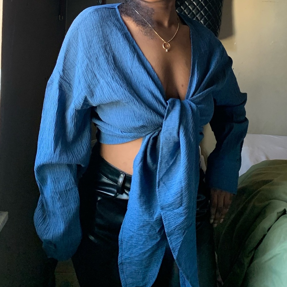Deep V Neck Wrap Top